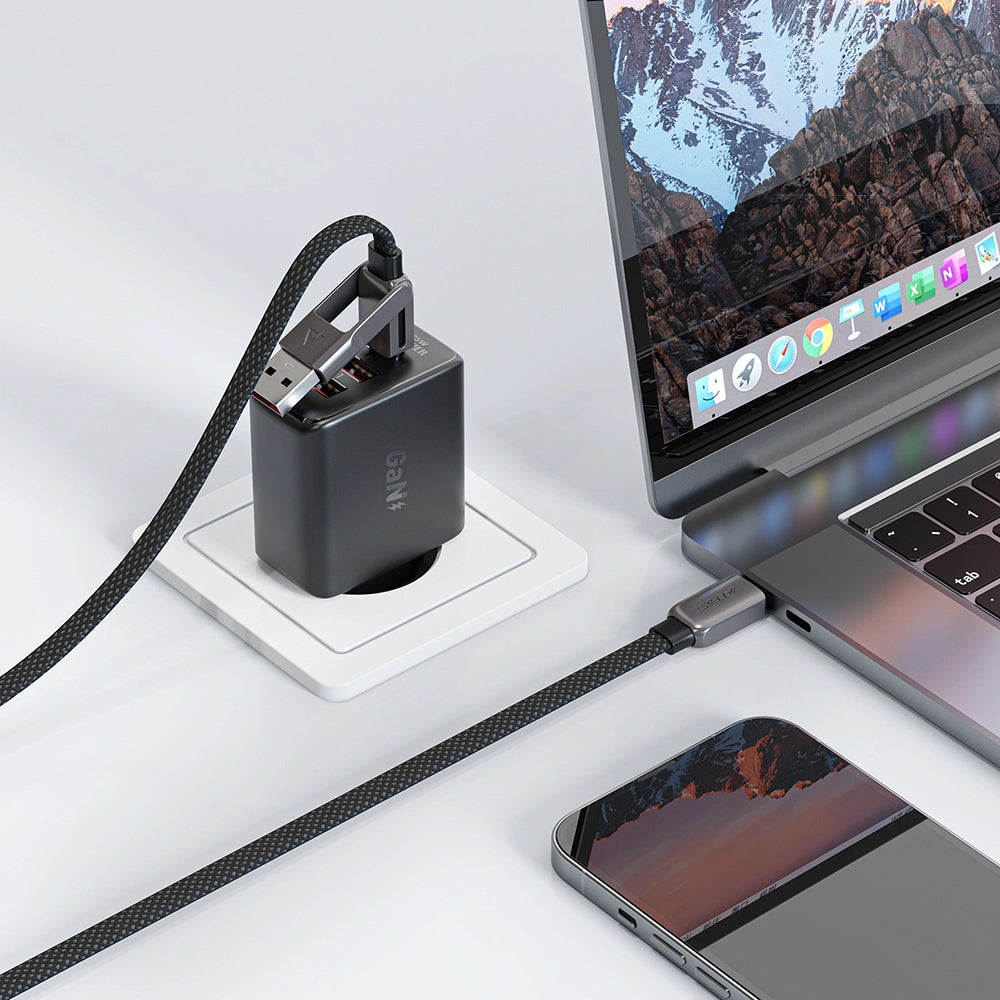 Kabel do danych i ładowania USB-C - USB-A / USB-C Acefast C13-04, 60W, 1.2m, Czarny