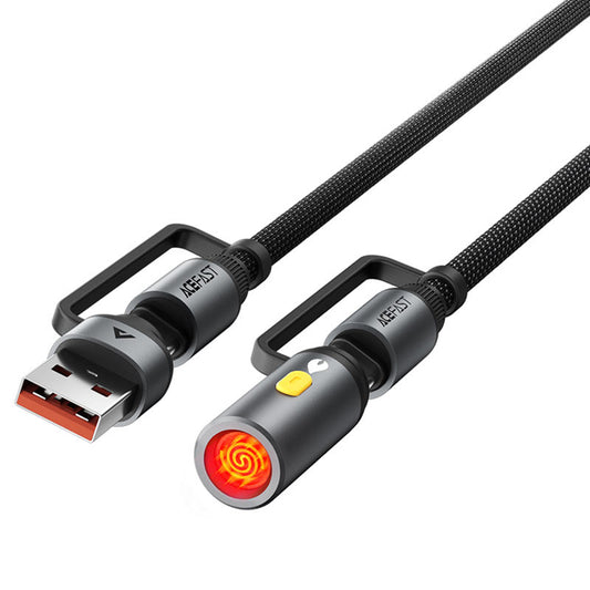 Kabel do danych i ładowania USB-C / USB-A - USB-C / Zapalniczka Acefast J6, 60W, 1.2m, Czarny