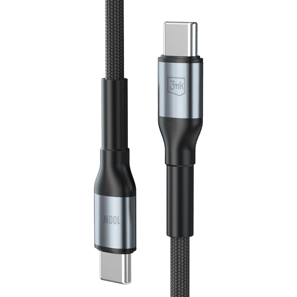 Kabel do danych i ładowania USB-C - USB-C 3MK Hyper N, 100W, 1m, Czarny