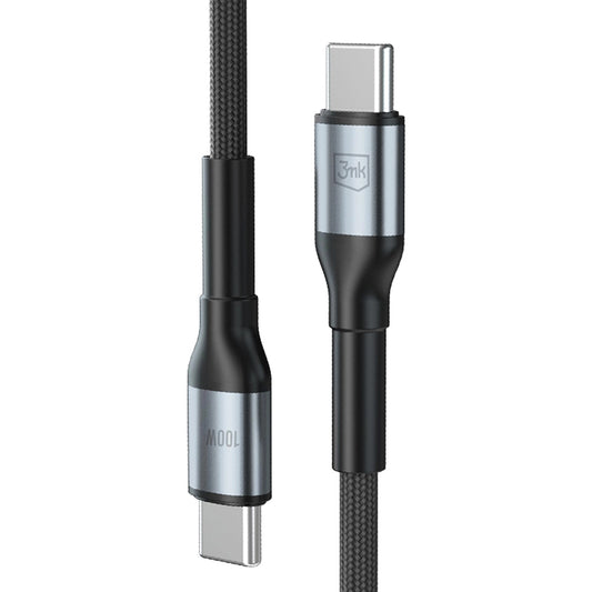 Kabel do danych i ładowania USB-C - USB-C 3MK Hyper N, 100W, 2m, Czarny