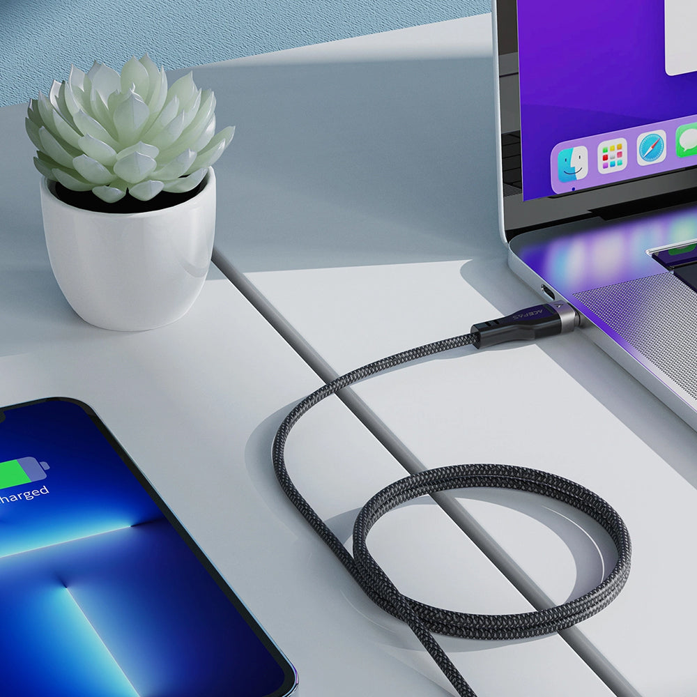 Kabel do danych i ładowania USB-C - USB-C Acefast C11-03, 60W, 1.2m, Czarny