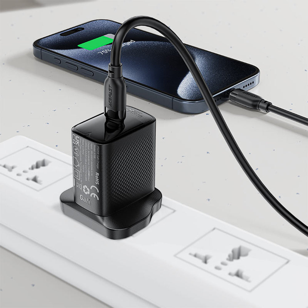 Kabel do danych i ładowania USB-C - USB-C Acefast C16-03, 60W, 1.2m, Czarny