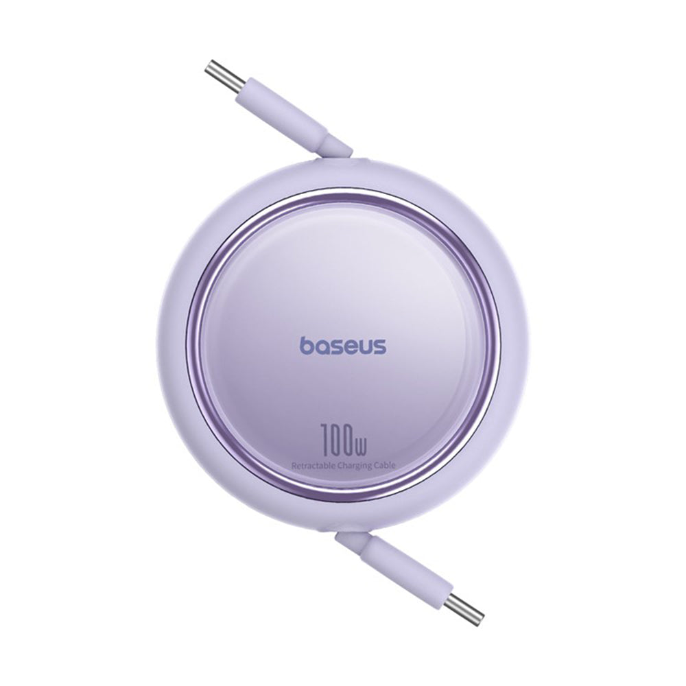 Kabel do danych i ładowania USB-C - USB-C Baseus Free2Draw Mini Retractable, 100W, 1m, Fioletowy P10364500511-00