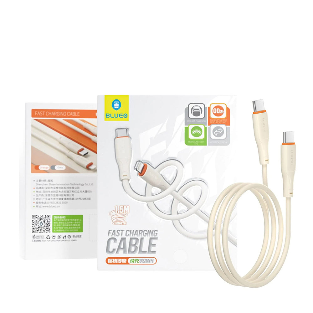 Kabel do danych i ładowania USB-C - USB-C Blueo Ape Legend, 100W, 1.5m, Pomarańczowy