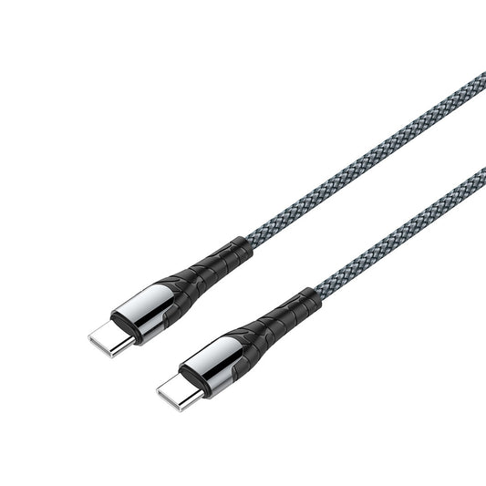 Kabel do danych i ładowania USB-C - USB-C ColorWay CW-CBPDCC040, 65W, 1m, Szary