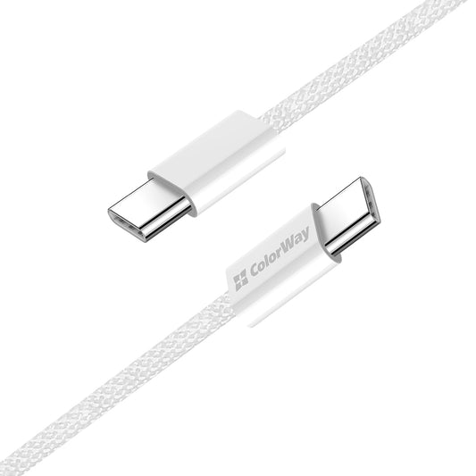 Kabel do danych i ładowania USB-C - USB-C ColorWay CW-CBPDCC061, 60W, 1m, Szary