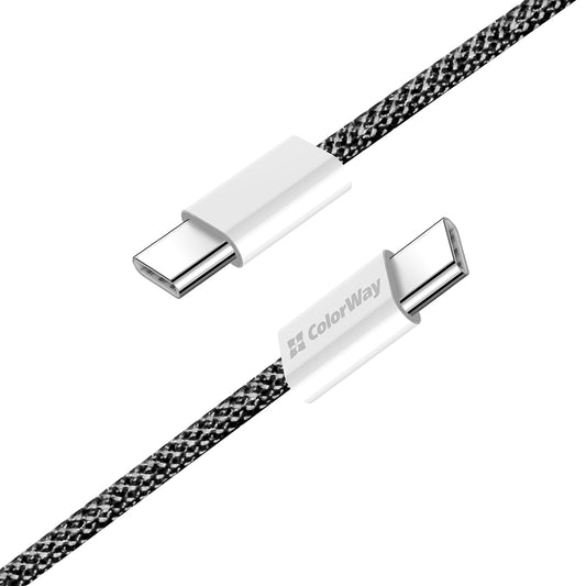 Kabel do danych i ładowania USB-C - USB-C ColorWay CW-CBPDCC061, 60W, 1m, Czarny