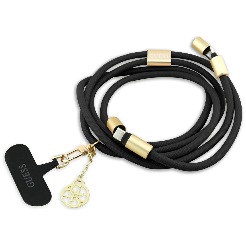 Kabel do danych i ładowania USB-C - USB-C Guess CBDY 4G Charm, 100W, 1,5m, Czarny