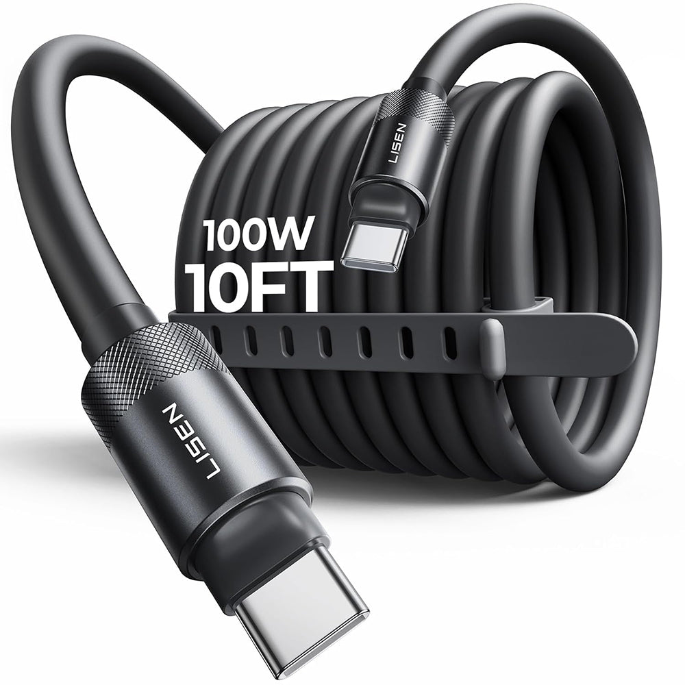 USB-C Data and Charging Cable - USB-C Lisen L115, 100W, 3m, Black YL0125040001