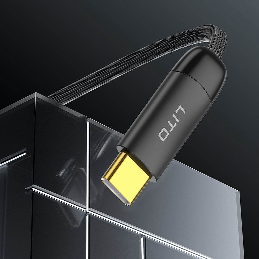 Kabel do danych i ładowania USB-C - USB-C Lito LD11CC, 60W, 1m, Czarny