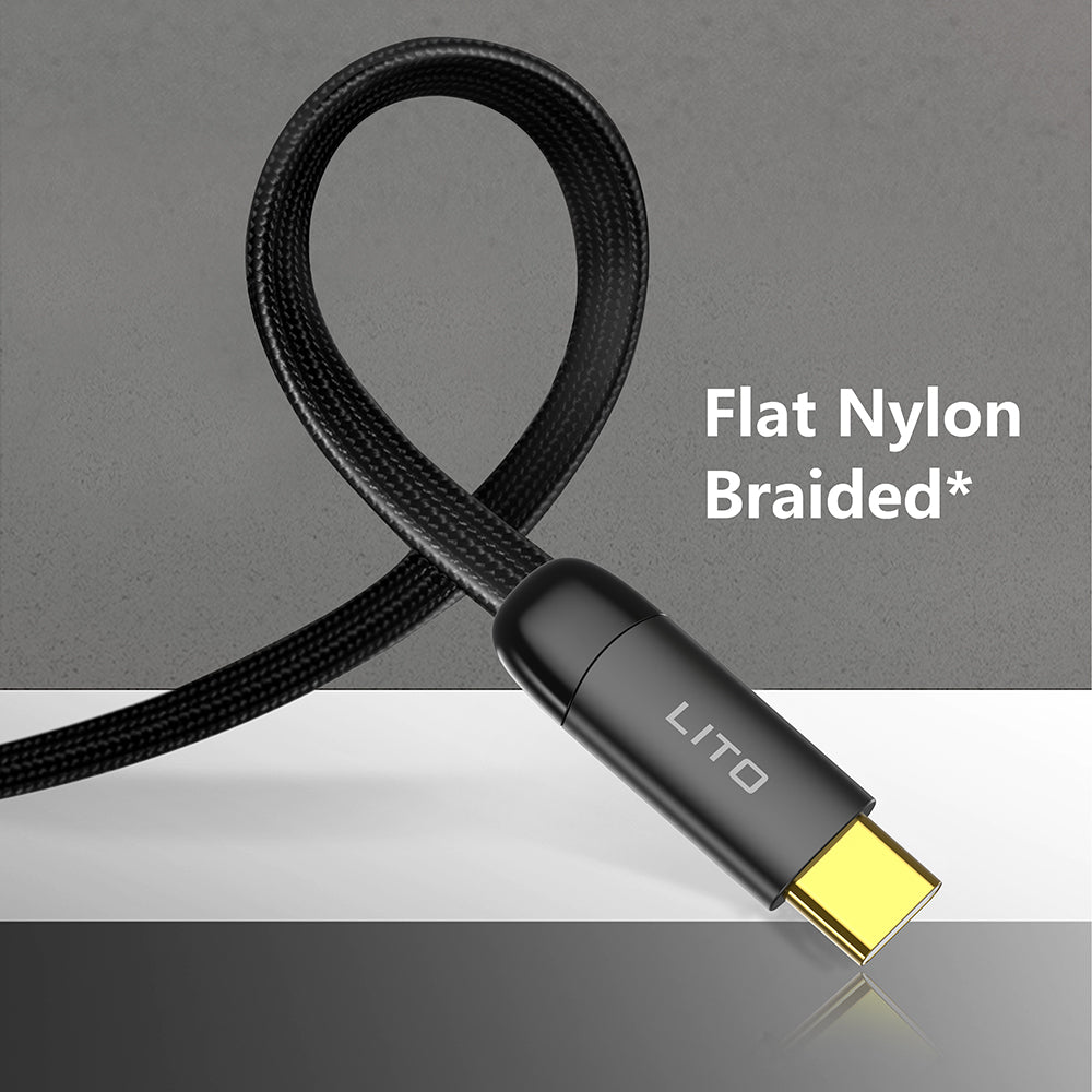 Kabel do danych i ładowania USB-C - USB-C Lito LD11CC, 60W, 1m, Czarny