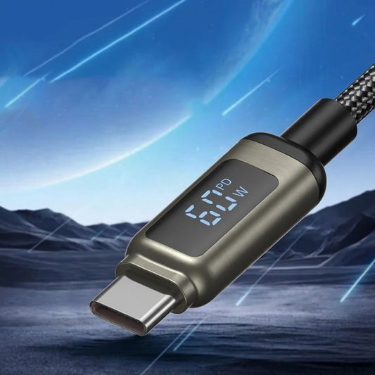 Kabel do danych i ładowania USB-C - USB-C Lito LD15 Display, 60W, 1m, Czarny