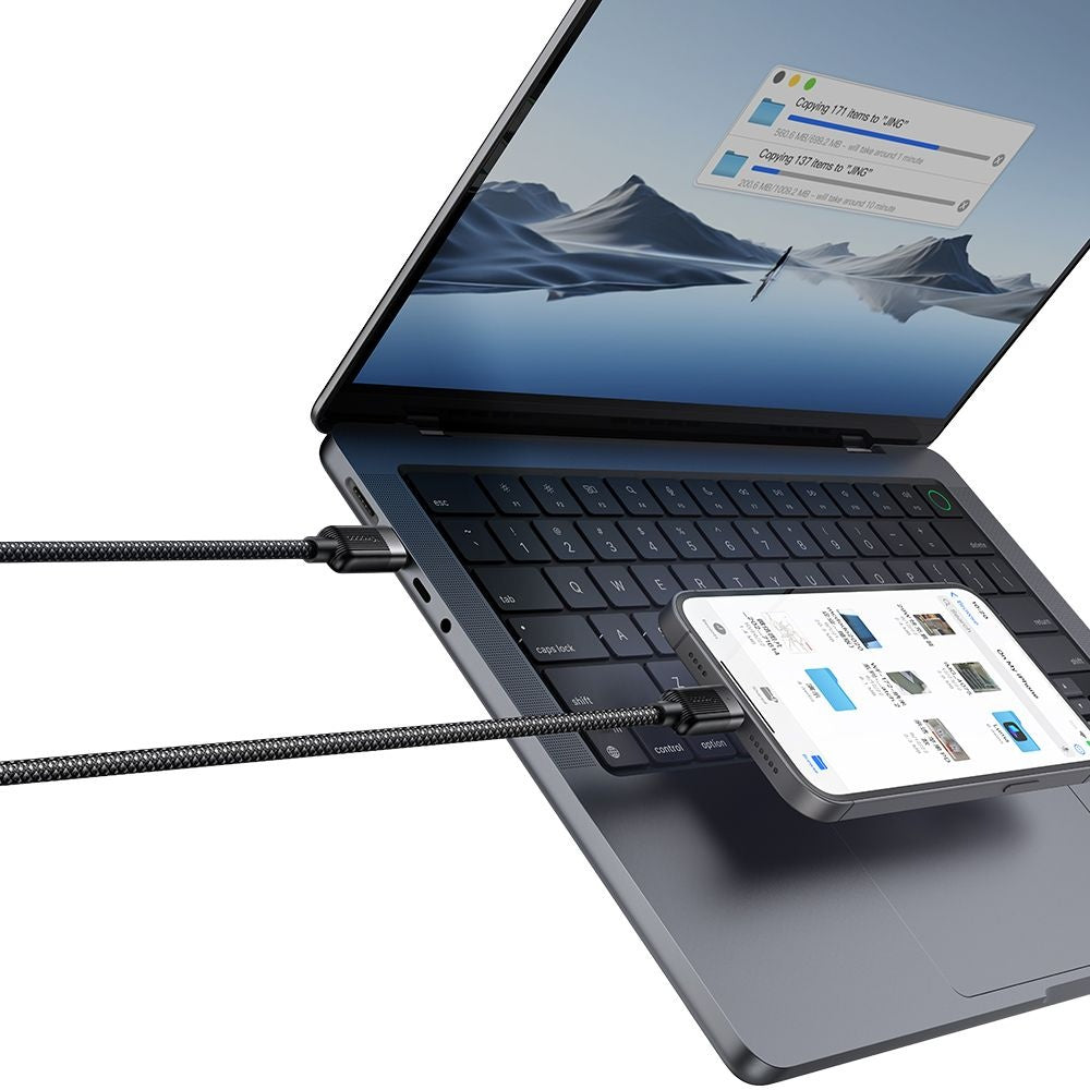 Kabel do danych i ładowania USB-C - USB-C McDodo CA-2000 Self Winding, 60W, 1.2m, Czarny