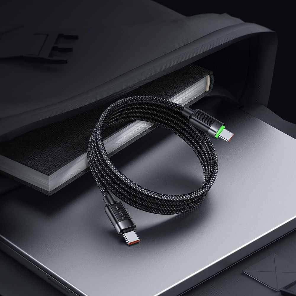 Kabel do danych i ładowania USB-C - USB-C McDodo CA-2000 Self Winding, 60W, 1.2m, Czarny
