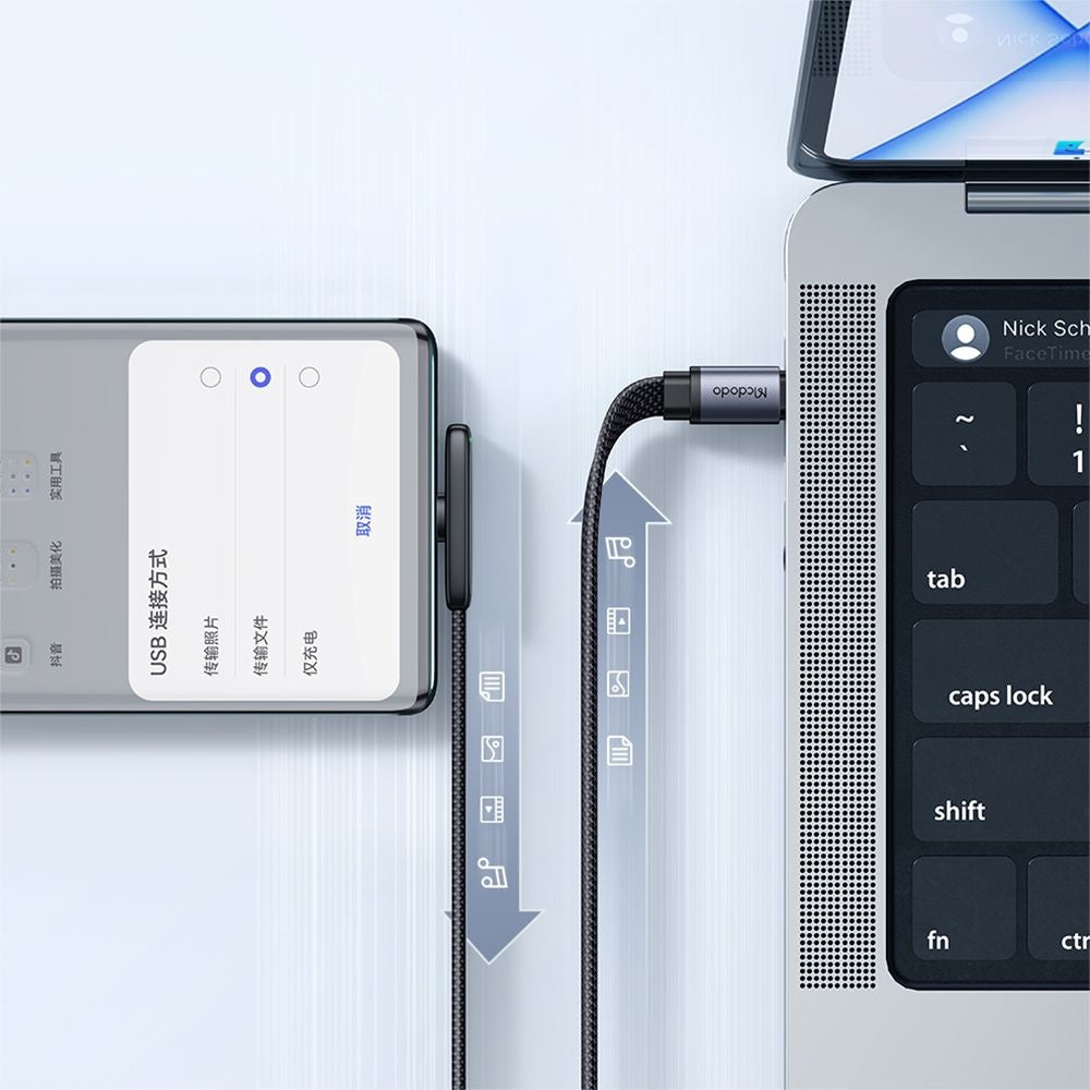 Kabel do danych i ładowania USB-C - USB-C McDodo CA-3360 Angled, 65W, 1.2m, Czarny