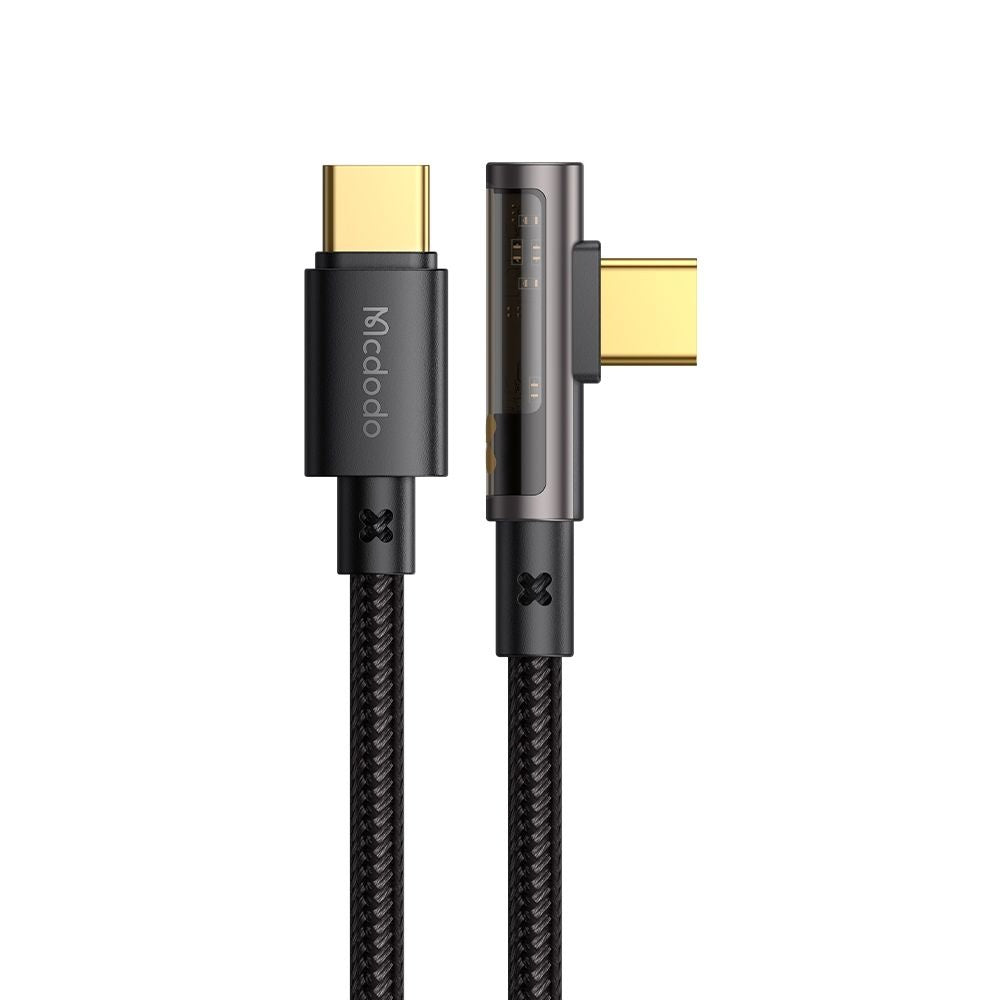 Kabel do danych i ładowania USB-C - USB-C McDodo CA-3400 Angled, 100W, 1.2m, Czarny