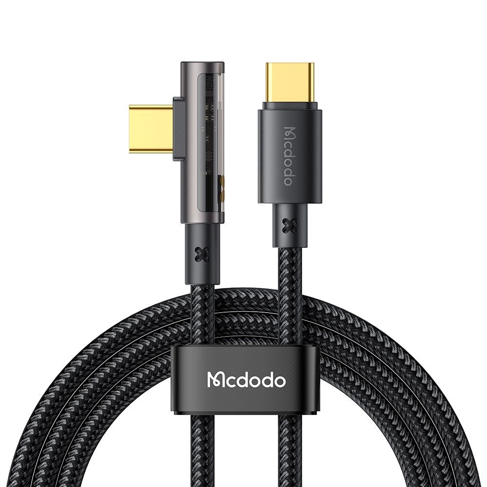 Kabel do danych i ładowania USB-C - USB-C McDodo CA-3400 Angled, 100W, 1.2m, Czarny