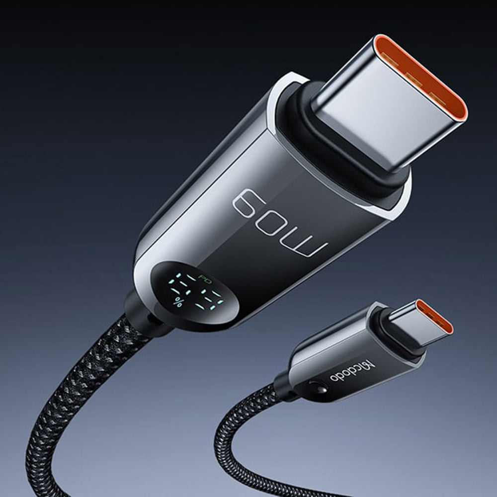 Kabel do danych i ładowania USB-C - USB-C McDodo CA-4780 Display, 60W, 1.2m, Czarny