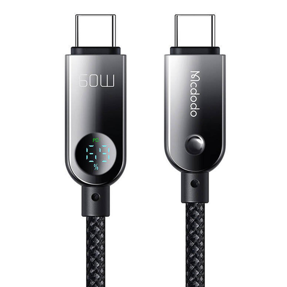Kabel do danych i ładowania USB-C - USB-C McDodo CA-4780 Display, 60W, 1.2m, Czarny