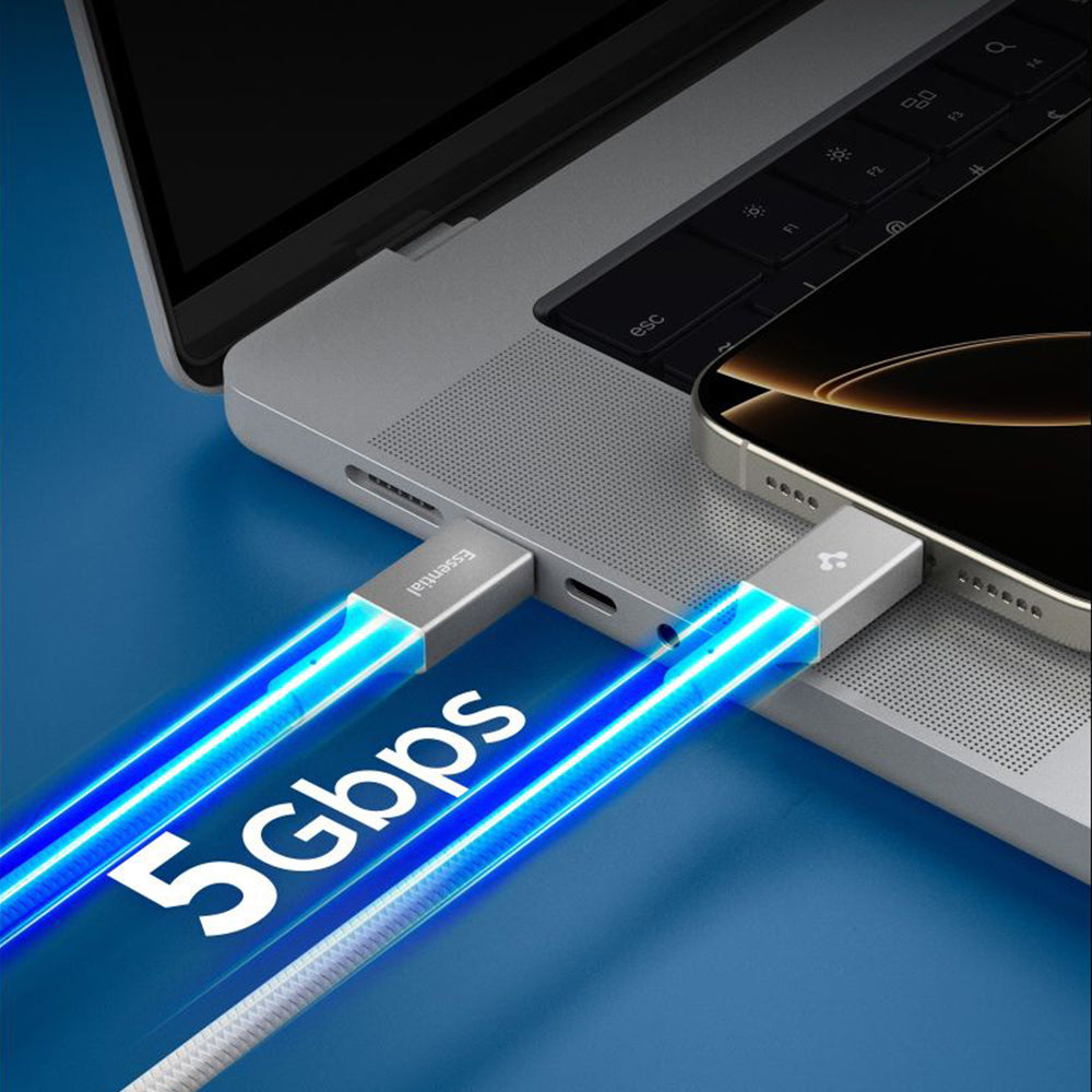 Kabel do danych i ładowania USB-C - USB-C Spigen EB10010CC, 100W, 1m, Biały ACA08774