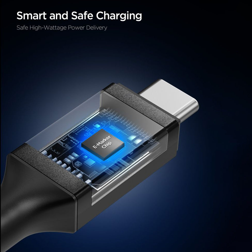 Kabel do danych i ładowania USB-C - USB-C Spigen EB10010CC, 100W, 1m, Czarny ACA09459