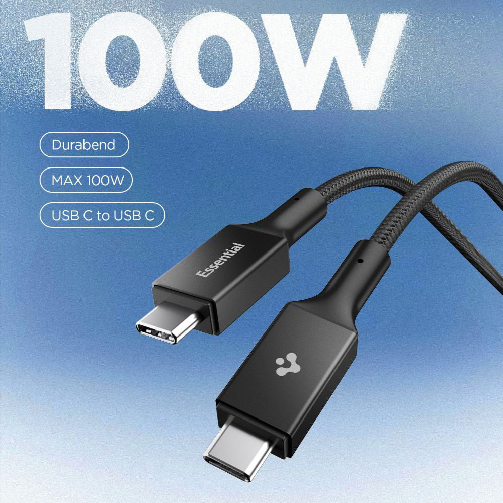 Kabel do danych i ładowania USB-C - USB-C Spigen EB10010CC, 100W, 1m, Czarny ACA09459
