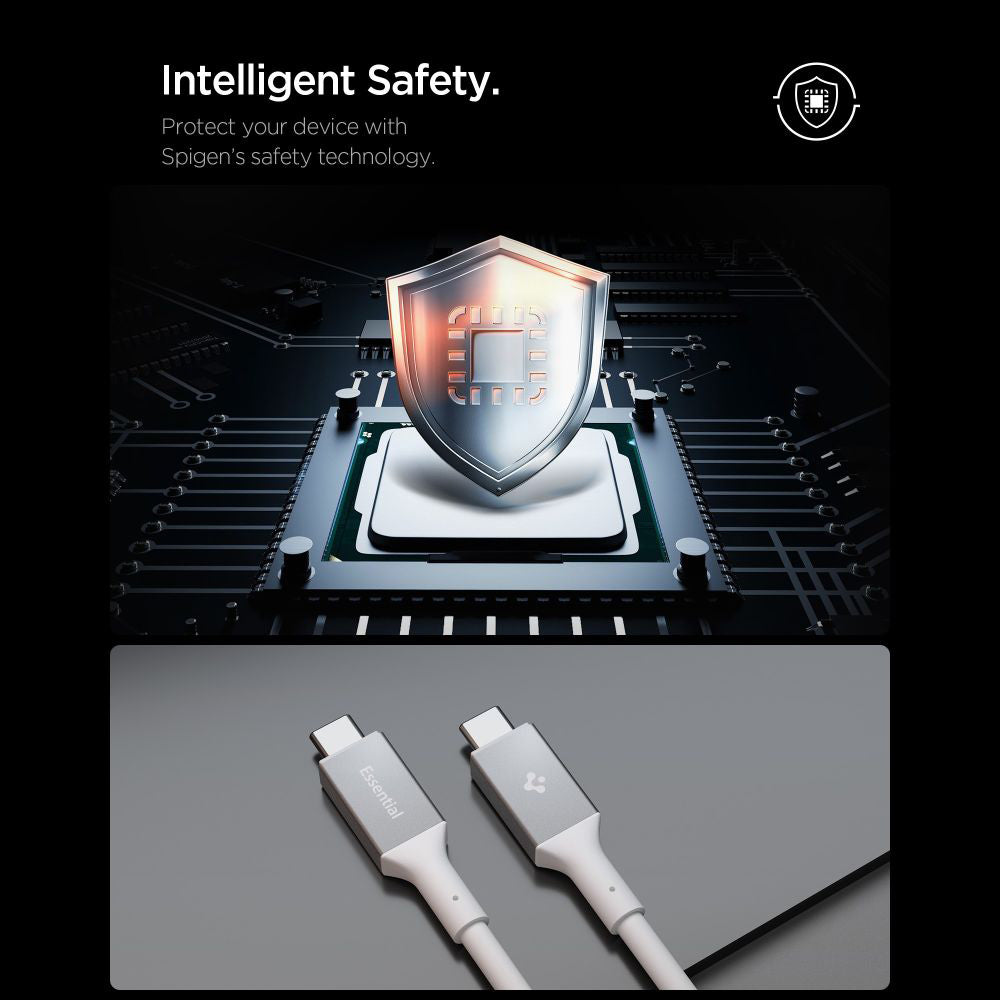 Kabel do danych i ładowania USB-C - USB-C Spigen EB10020CC, 100W, 2m, Biały ACA08775