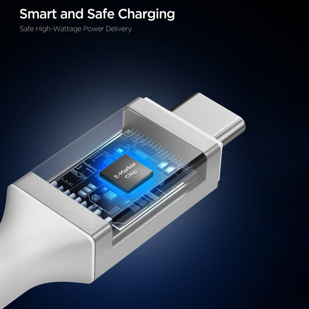 Kabel do danych i ładowania USB-C - USB-C Spigen EB10020CC, 100W, 2m, Biały ACA08775