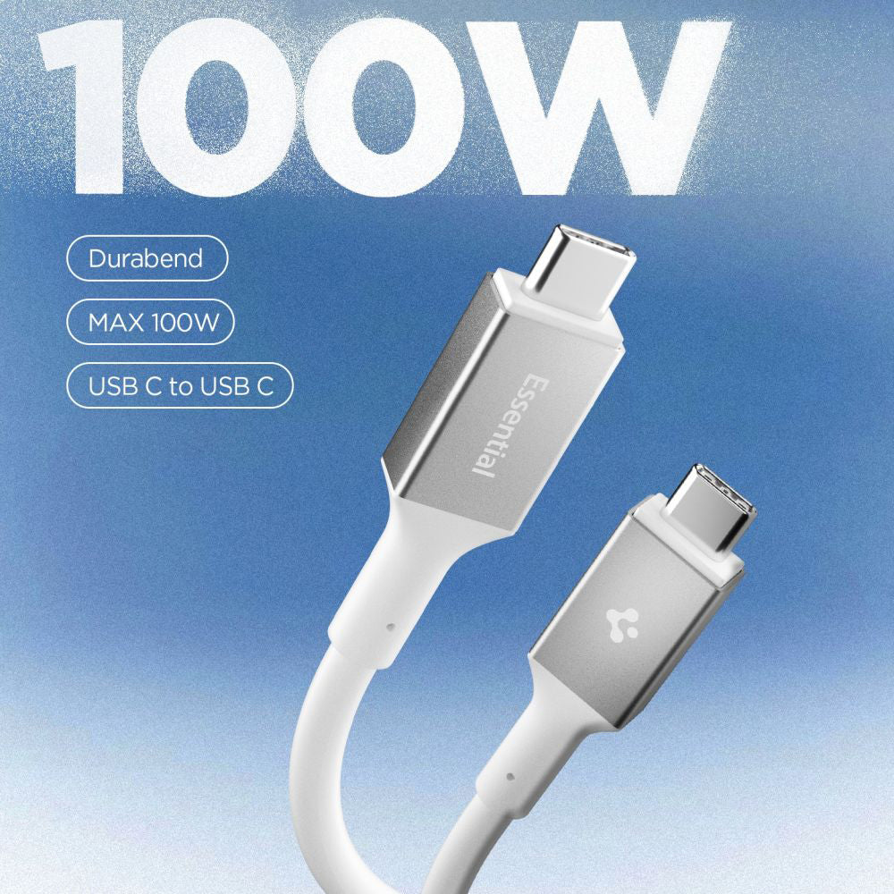 Kabel do danych i ładowania USB-C - USB-C Spigen EB10020CC, 100W, 2m, Biały ACA08775