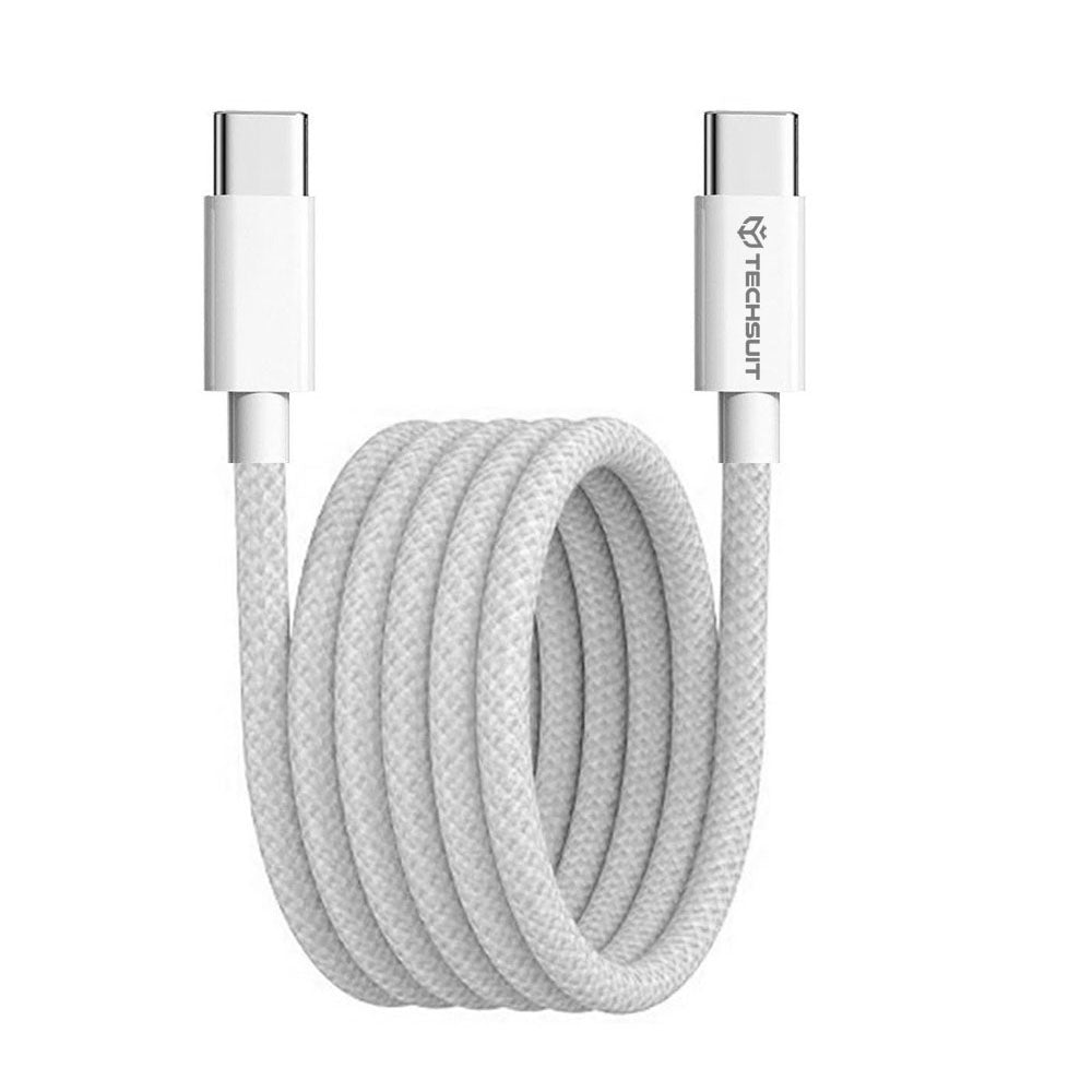 Kabel do danych i ładowania USB-C - USB-C Techsuit PCB114D, 60W, 1m, Szary