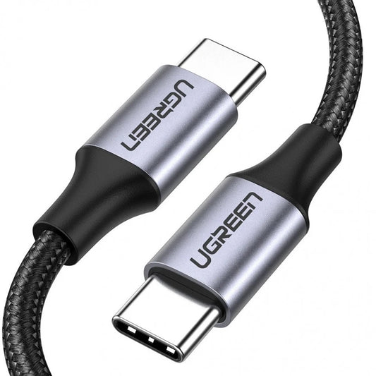 Kabel USB-C – USB-C do przesyłania danych i ładowania UGREEN US261 (50152), 60 W, 2 m, szary