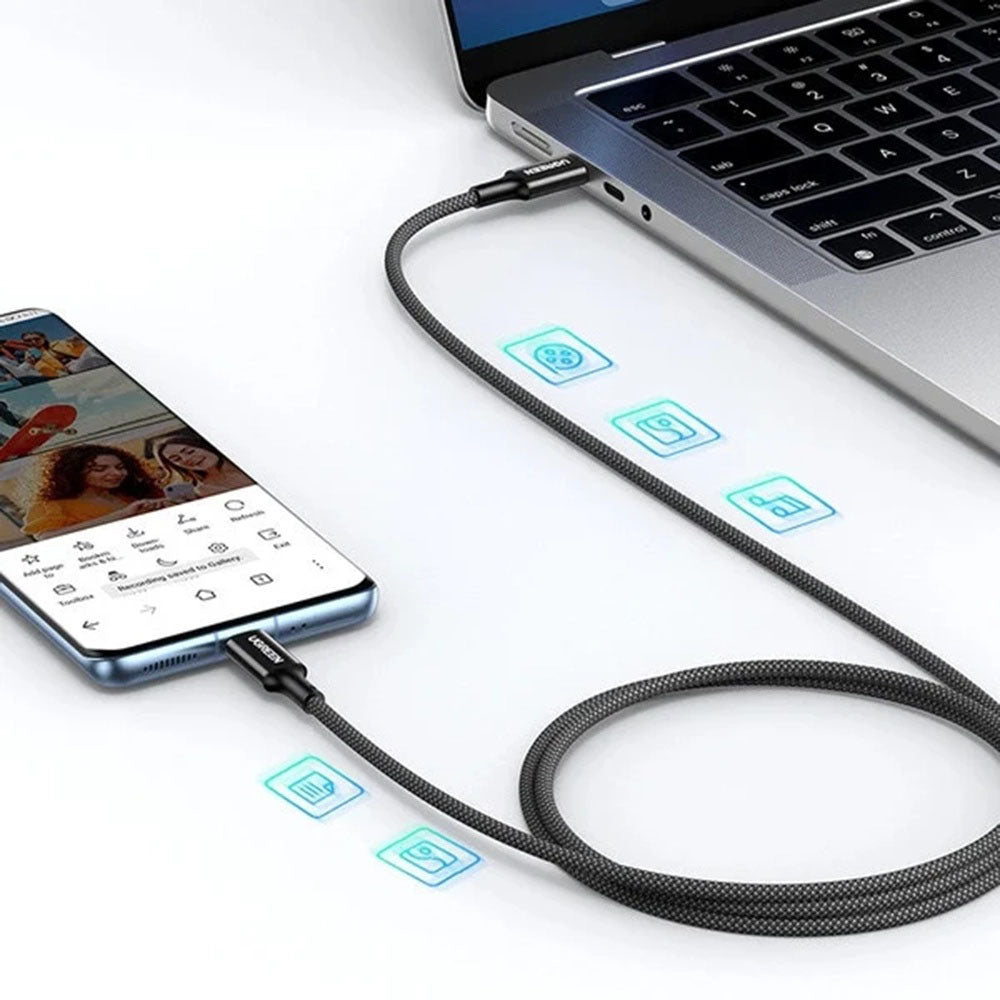 Kabel do danych i ładowania USB-C - USB-C UGREEN US557 (15267), 100W, 1m, Biały