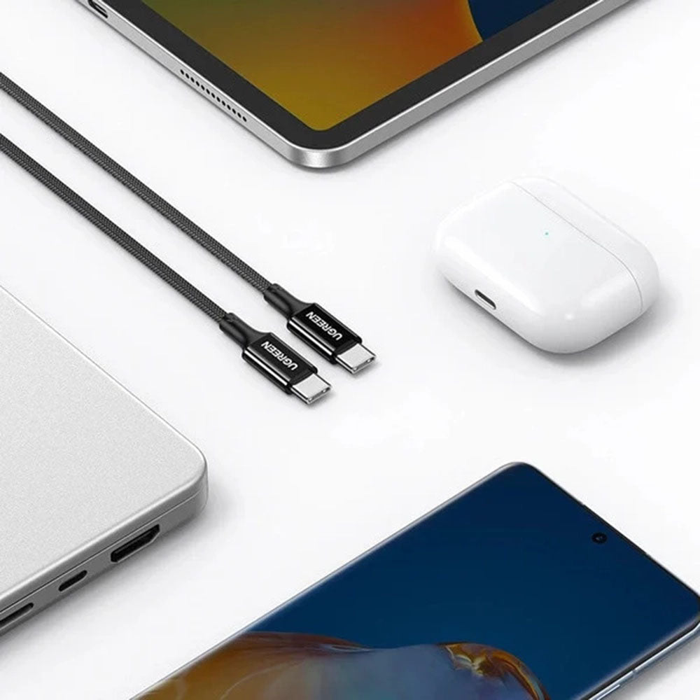 Kabel do danych i ładowania USB-C - USB-C UGREEN US557 (15267), 100W, 1m, Biały