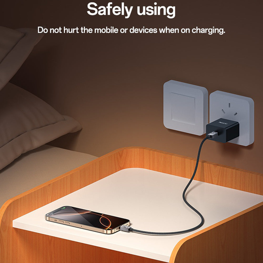 Kabel do danych i ładowania USB-C - USB-C Yesido CA196, 60W, 1.2m, Czarny