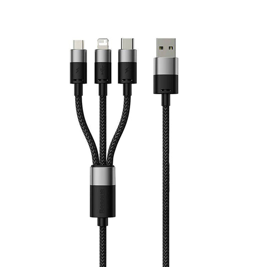 Kabel ładowania USB-A - Lightning / microUSB / USB-C Baseus StarSpeed 3w1, 20W, 0,6m, Czarny P10319900111-00