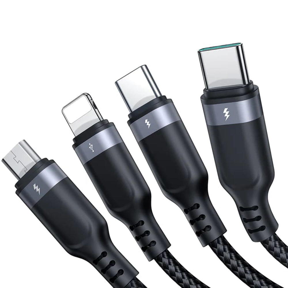 USB-A Charging Cable - Lightning / microUSB / 2 x USB-C Joyroom S-A18 4in1, 20W, 1.2m, Black