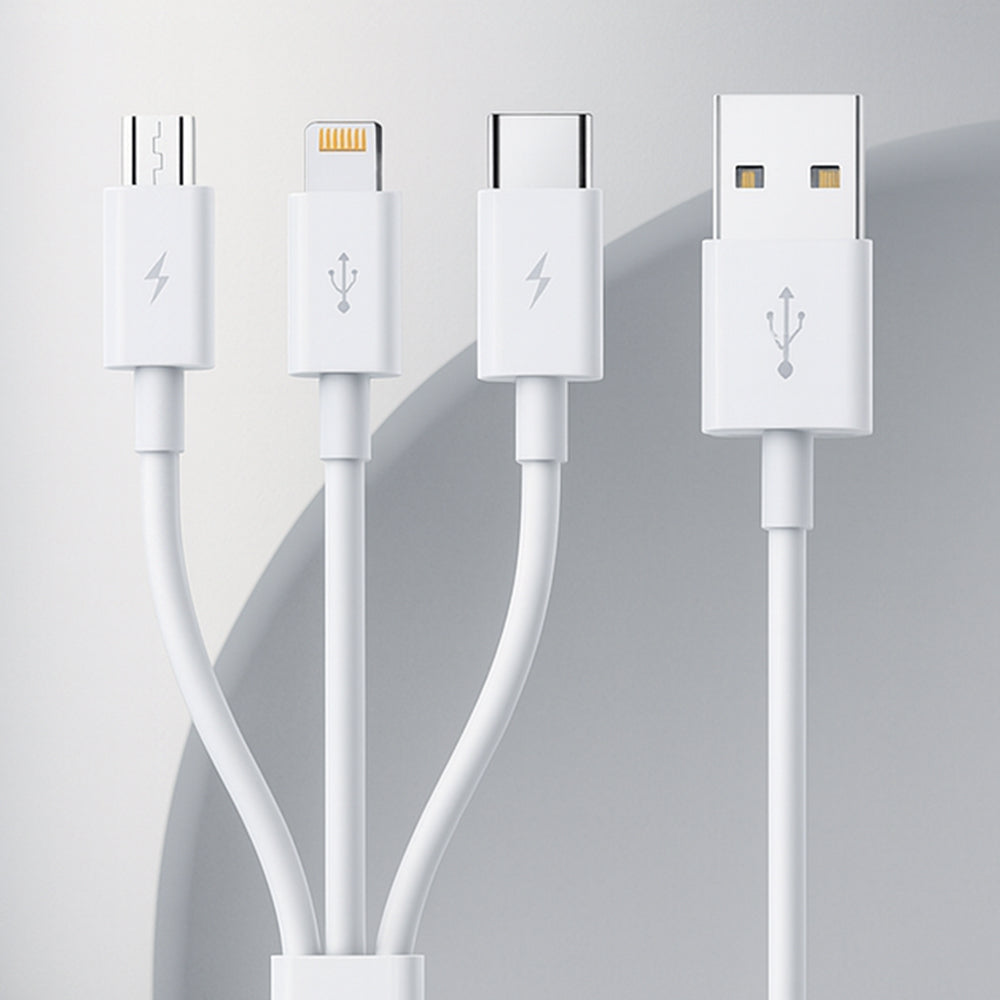 Kabel ładowania USB-A - Lightning / microUSB / USB-C Baseus 3w1, 100W, 1.5m, Biały P10377705213-00