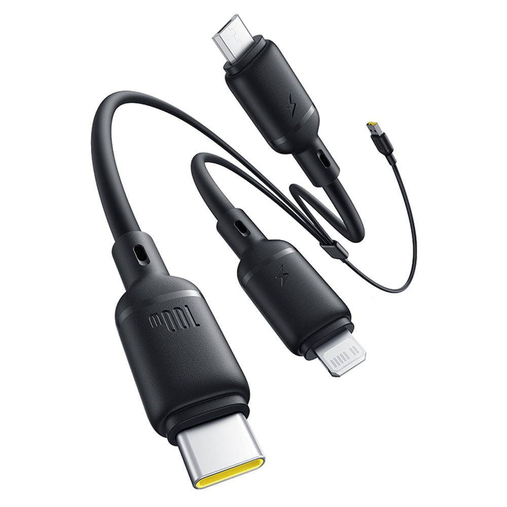 Kabel do ładowania USB-A - Lightning / microUSB / USB-C Baseus Silky 3w1, 100W, 1.5m, Czarny P10377705123-00