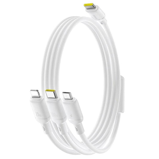 Kabel ładowania USB-C - Lightning / microUSB / USB-C Baseus Silky 3w1, 100W, 1,5m, Biały P10377706213-00