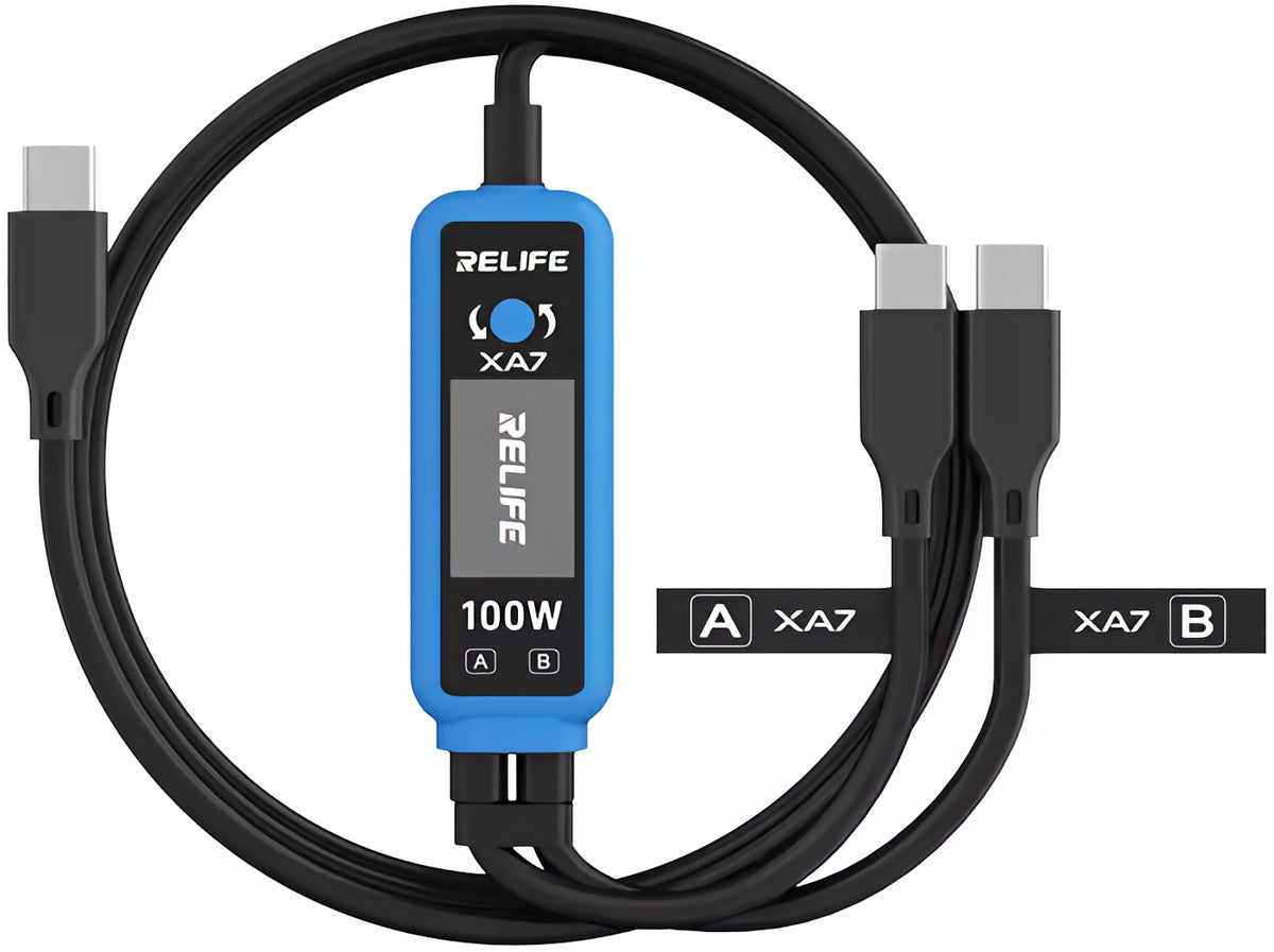 Kabel do ładowania USB-C - 2 x USB-C Relife XA7 Display, 100W, 1,33m, Czarny