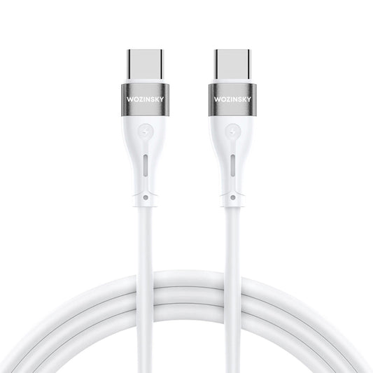 Kabel ładujący USB-C - USB-C WZK WSTCC2, 65W, 2m, biały