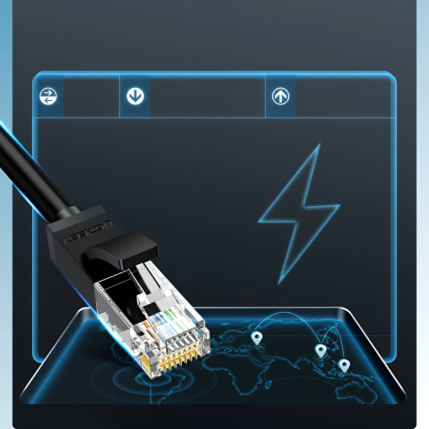 Kabel sieciowy UGREEN NW102, UTP, Cat6, 5m, Czarny