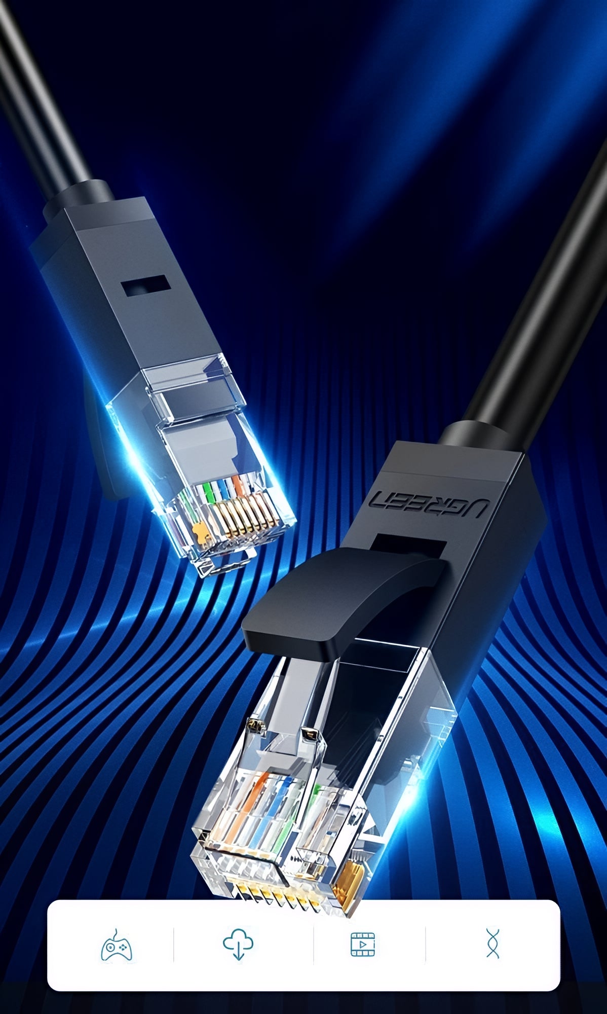 Kabel sieciowy UGREEN NW102, UTP, Cat6, 5m, Czarny