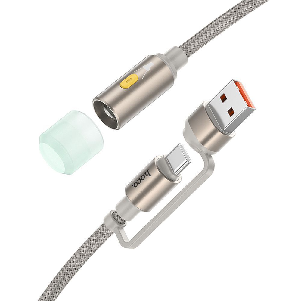 Kabel Led HOCO UA38C, USB-C / USB-A, 0,3m, Złoty