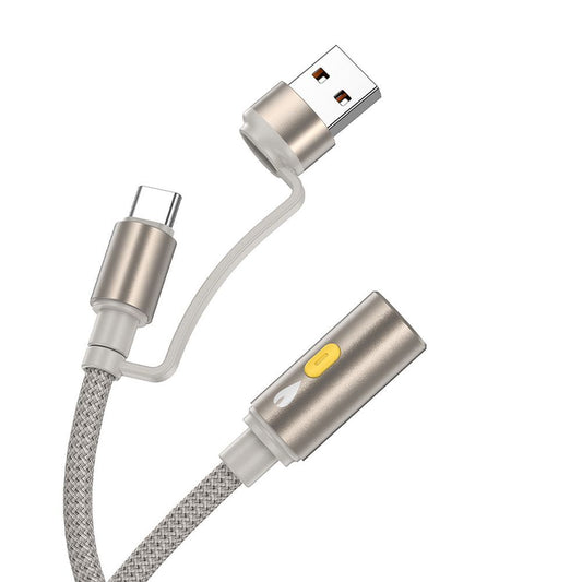Zapalniczka elektryczna HOCO UA38B, USB-C / USB-A, 0,3m, Złota