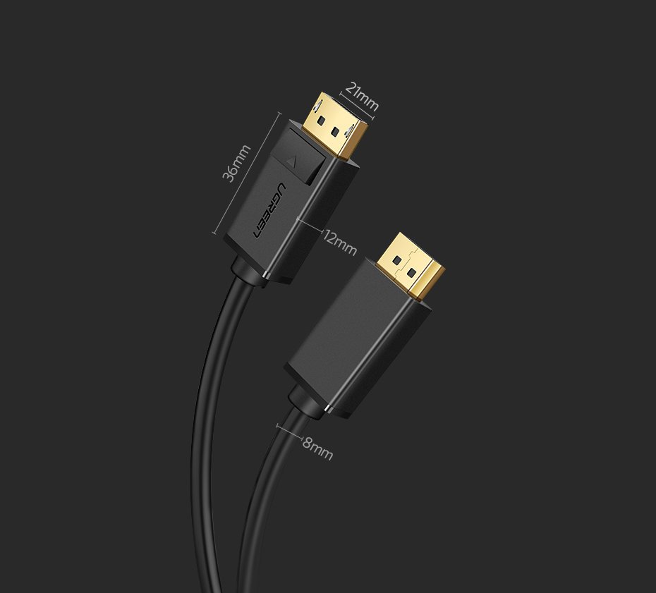 Kabel Video UGREEN DP102, DisplayPort - DisplayPort, 4K, 1,5m, Czarny