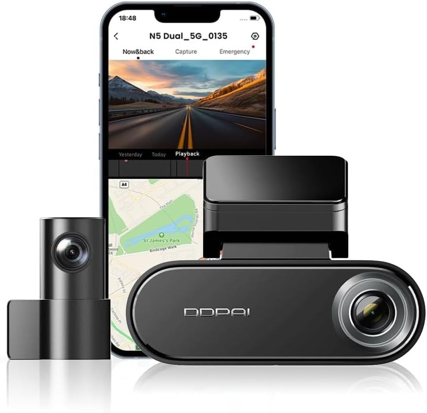 Kamera Samochodowa Przód Tył DDPAI N5 Dual, 4K, Wi-Fi, GPS, AI