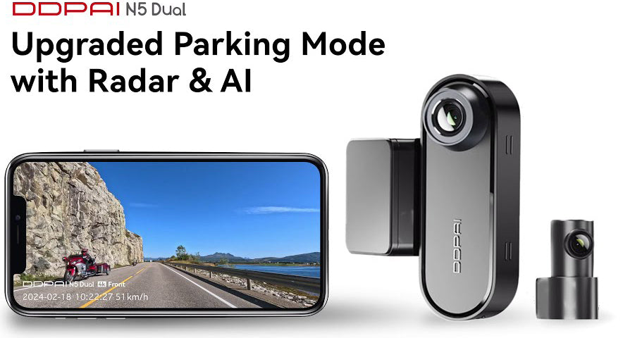Kamera Samochodowa Przód Tył DDPAI N5 Dual, 4K, Wi-Fi, GPS, AI