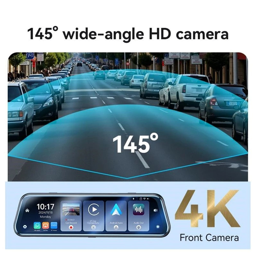 Kamera Samochodowa Yesido KM24 z Carplay / Android Auto, 4K, Wyświetlacz 9.66 cala