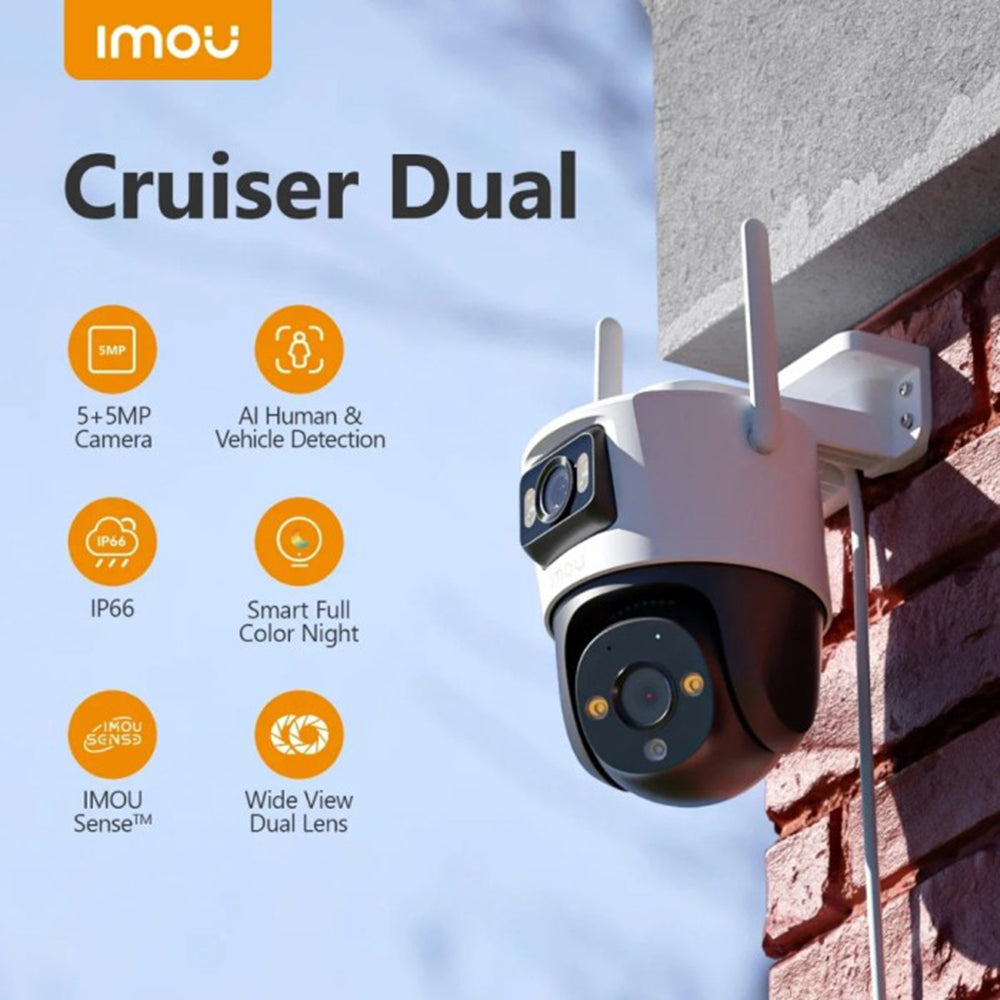 Kamera monitorująca Imou Cruiser Dual, Wi-Fi, 2.8K + 2.8K, IP66, Zewnętrzna, Biała IPC-S7XP-10M0WED-0360B